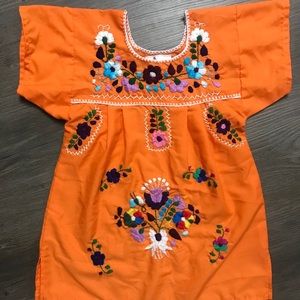 Mexican embroidered kids fiesta dress